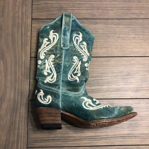 Corral Cowboy Boots 6.5M Turquoise with detailing